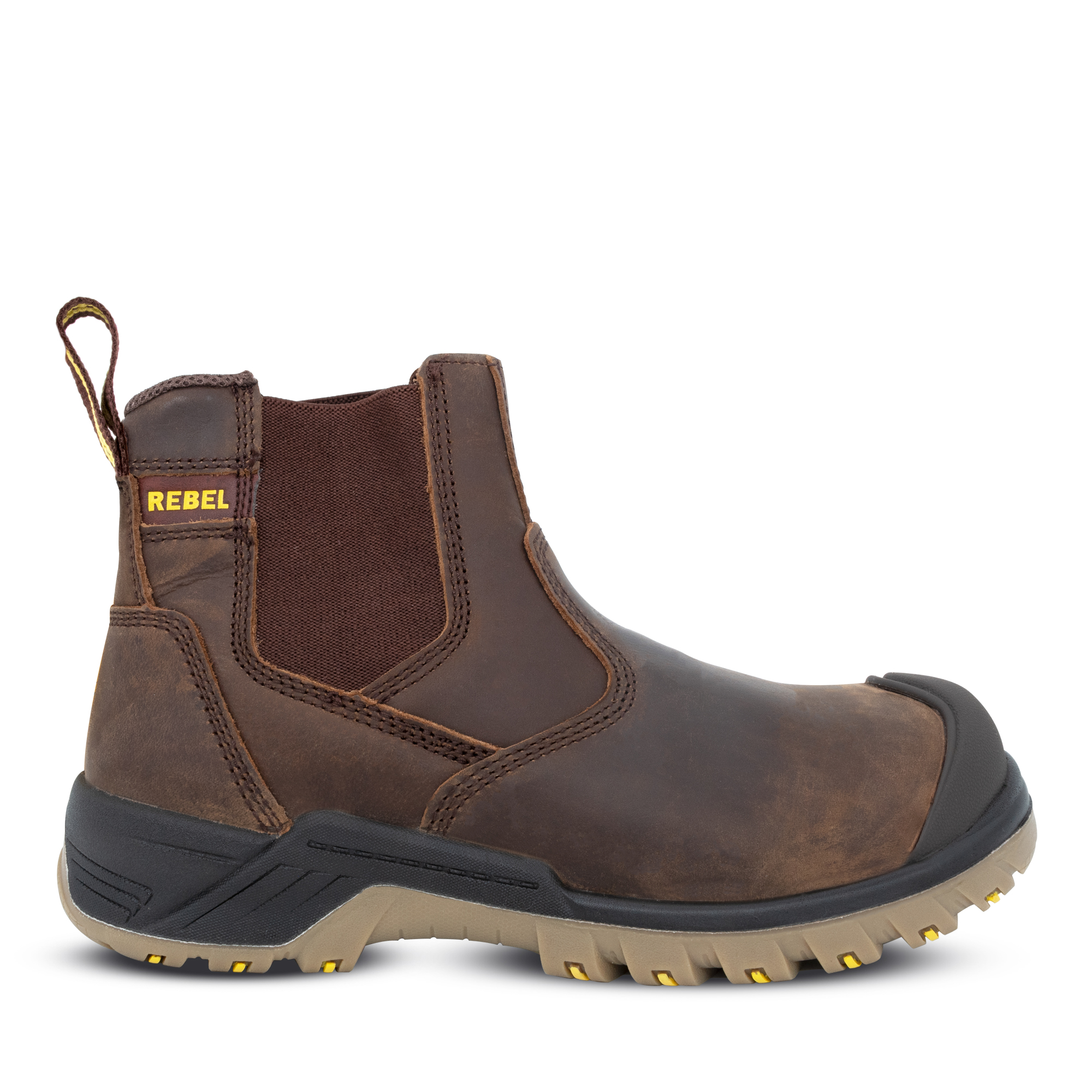 JCB Men's Dealer Water Resistant Brown Full Grain Safety Boots S3 HRO ...
