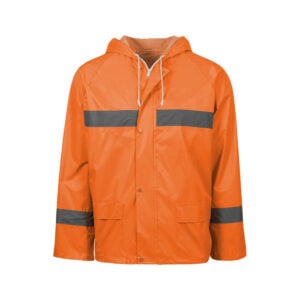 Rubberised Hi Viz Reflective Orange Rainsuit