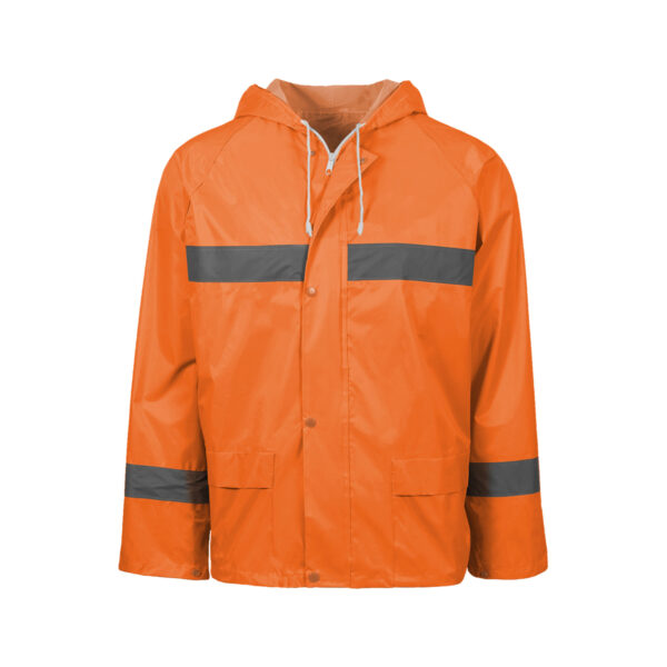 Rubberised Hi Viz Reflective Orange Rainsuit