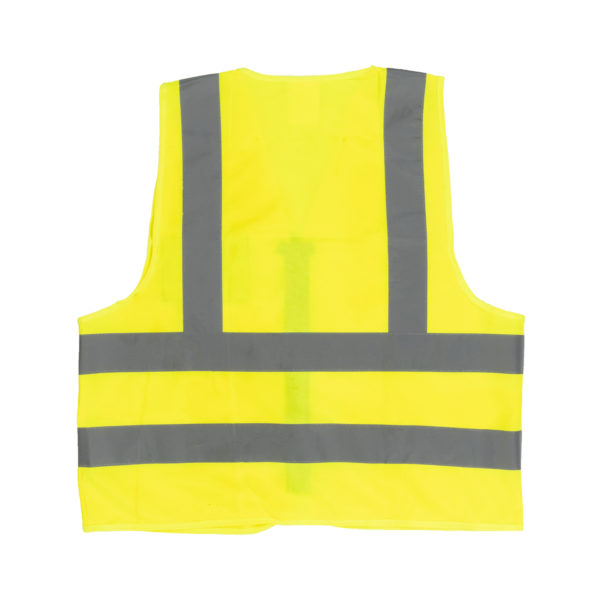 Value Lime Reflective Vest with Zip & ID pocket_Back