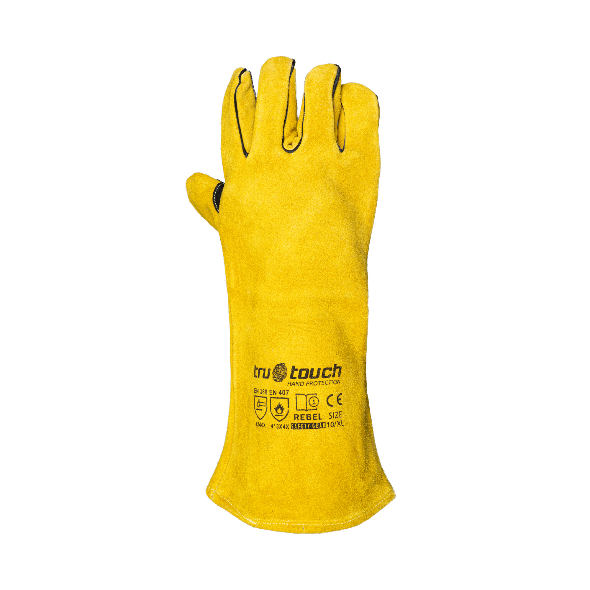 Smooth Palm Coat Yellow Carolina Glove & Safety PY09 Yellow PVC Gloves Band Top Regular